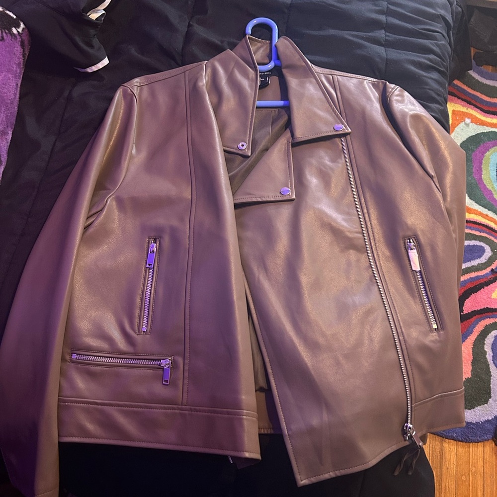 Forever 21 Brown Leather Motorcycle Jacket